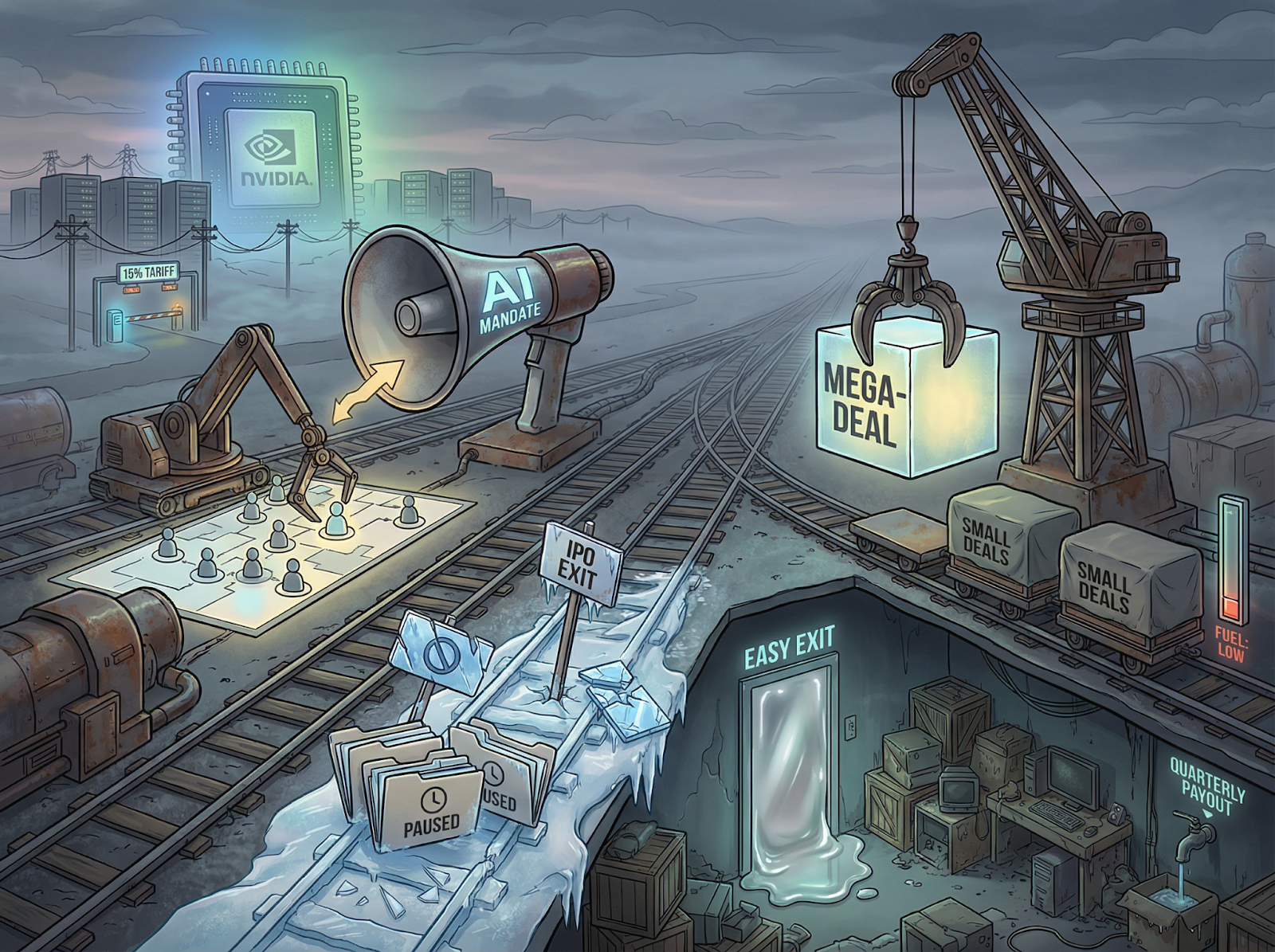 AI Mandates Land, Exit Rails Freeze