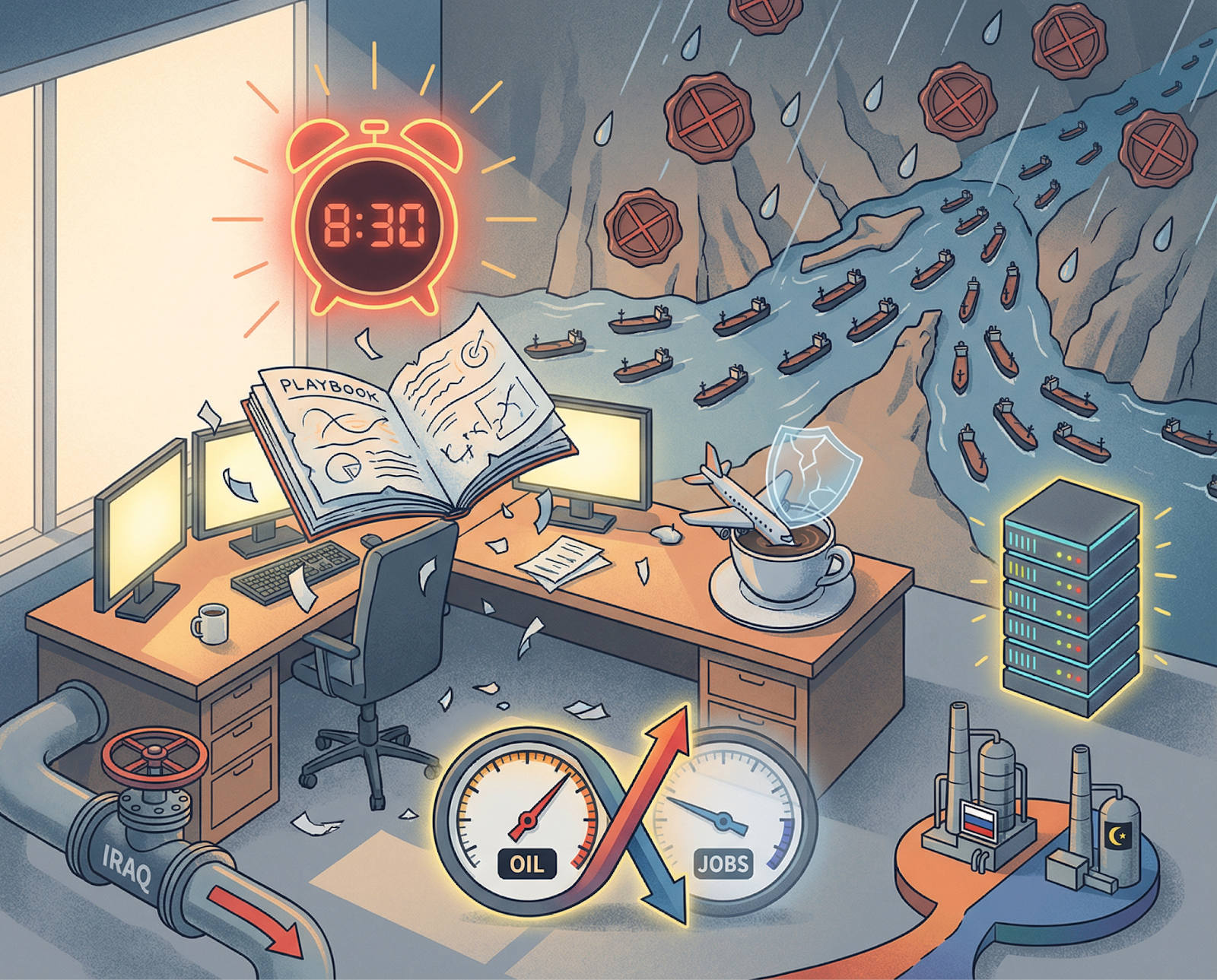 NFP at 8:30 | Iraq Shuts Production | Airlines Can't Hedge This | The Week the Market Ran Out of Playbook