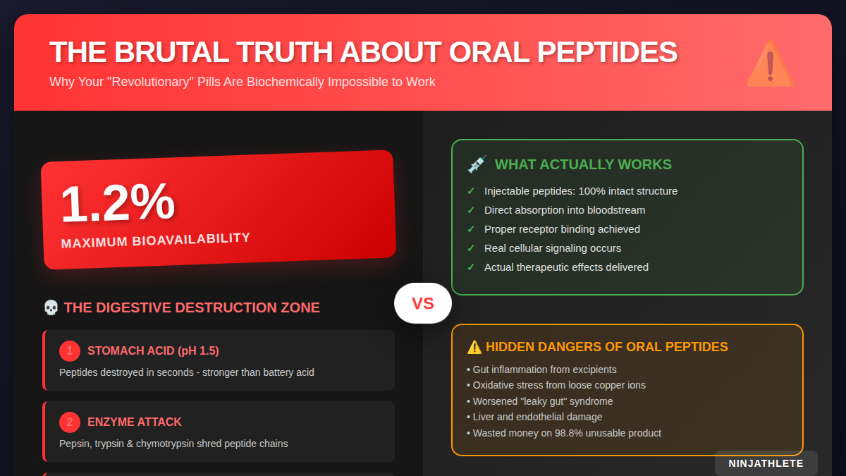 The Brutal Truth About Oral Peptides: Why You're Wasting Your Money on "Revolutionary" Pills That Can't Work Post