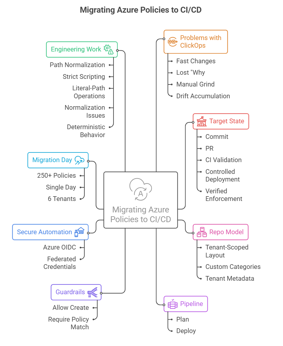 From ClickOps to GitOps: How I Migrated 250+ Azure Policies to Traceable CI/CD in a Day