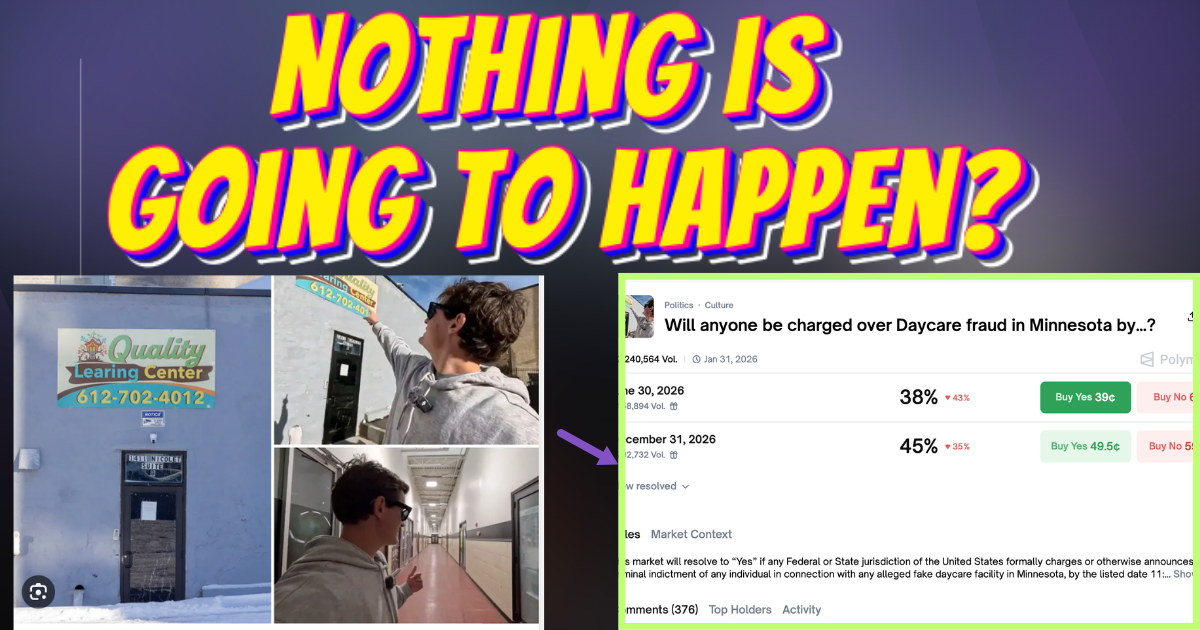 Minnesota Daycare Fraud — 60% NOTHING HAPPENS