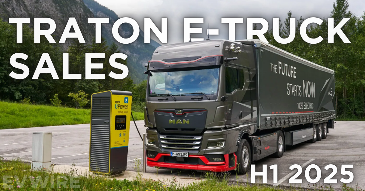 VW Group's (Traton) electric truck sales grew 124.1% in first half of 2025, but still just 0.85% of all truck sales