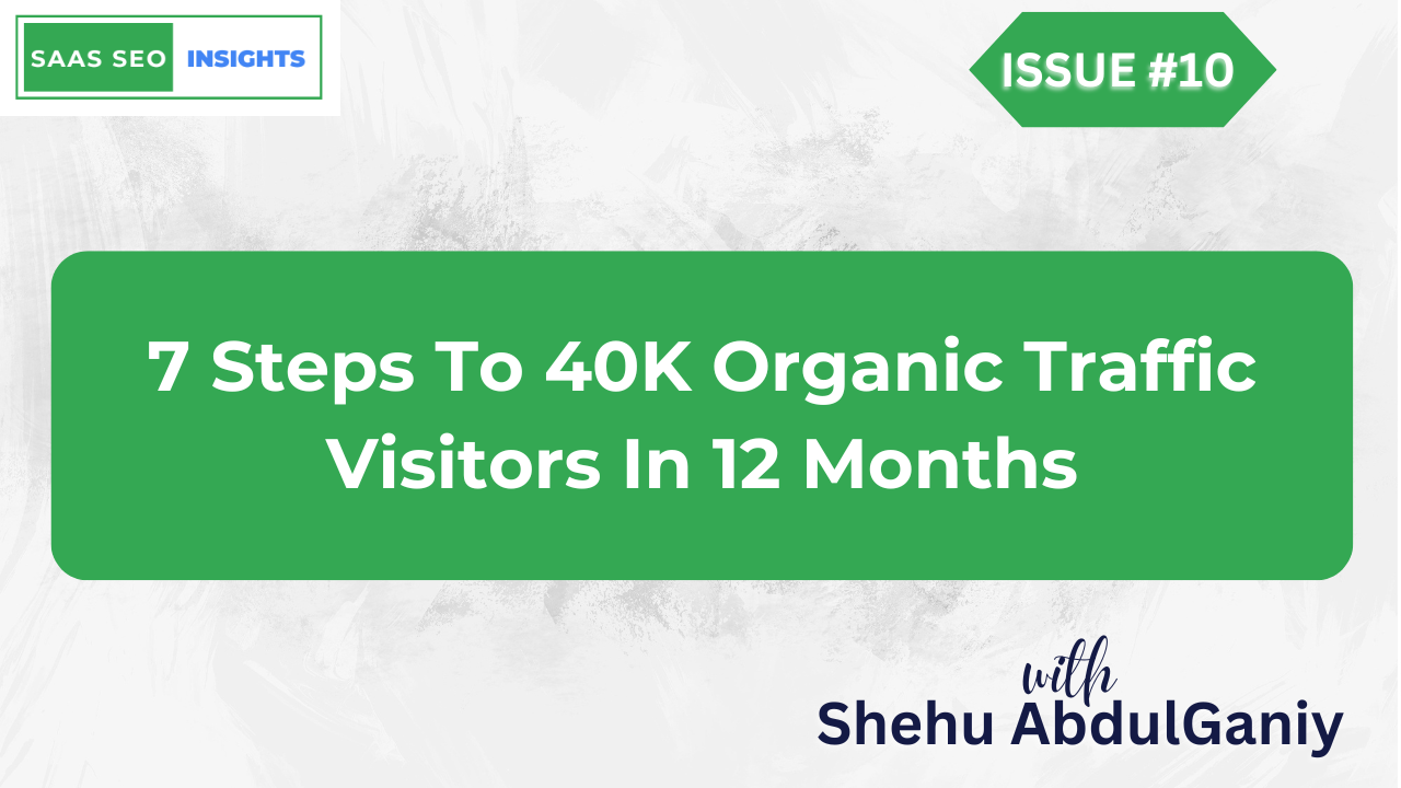 7 steps to 40K organic traffic visitors in 12 months