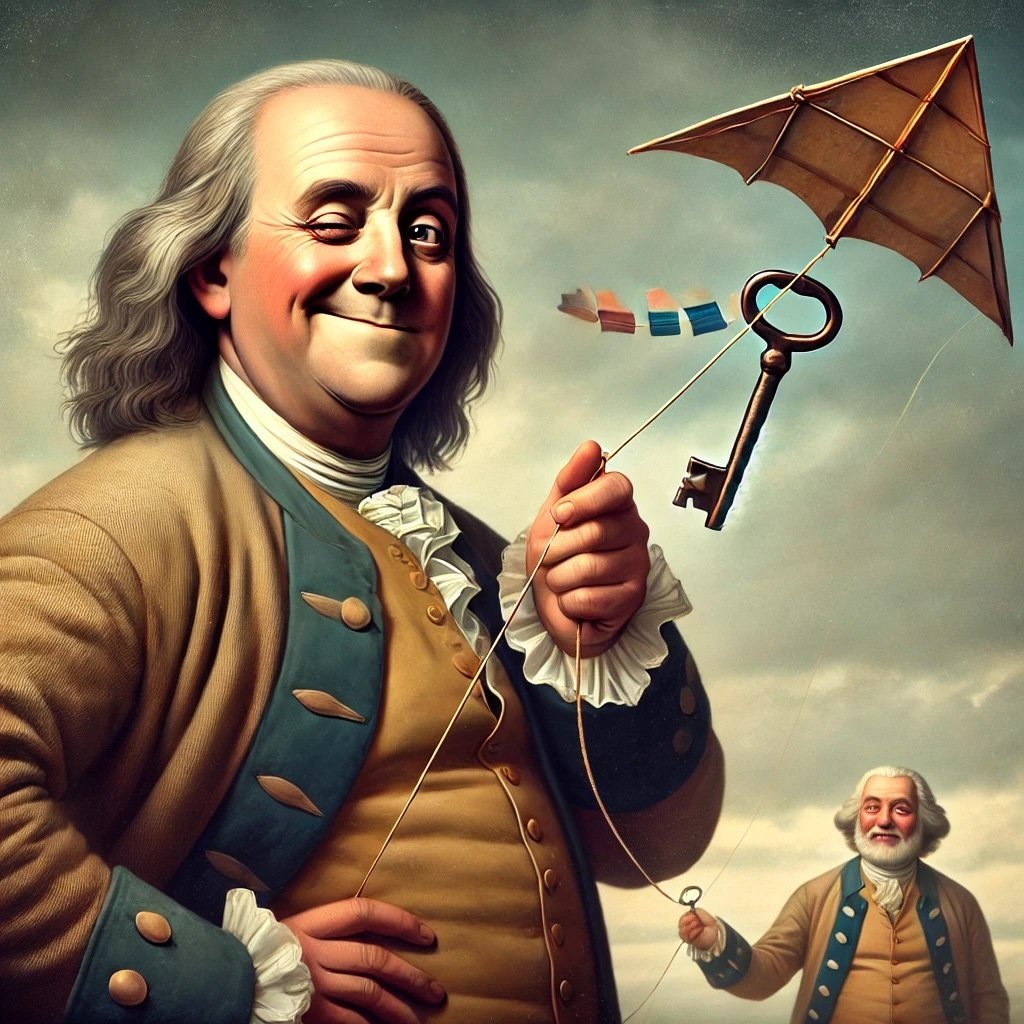 Ben Franklin, key, kite... you see it, right?