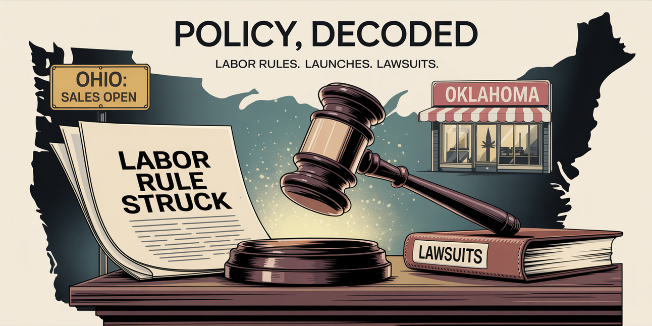 Policy, Decoded: Labor Rule Struck. Ohio Launches. Lawsuits Stack Up.