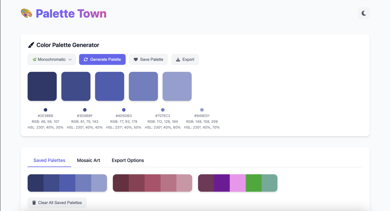 Building an End-to-End Frontend System for Color Creation: Palette Town