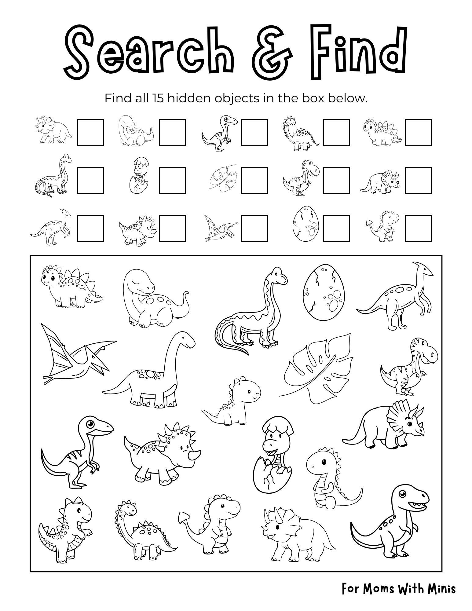 Dinosaur Themed Search and Find