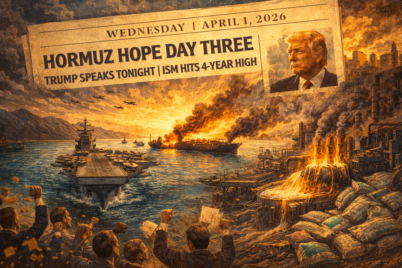 Hormuz Hope Day Three | Trump Speaks Tonight | ISM Hits 4-Year High 