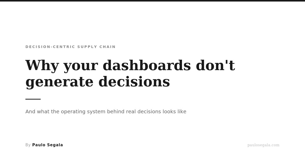 Why your dashboards don't generate decisions