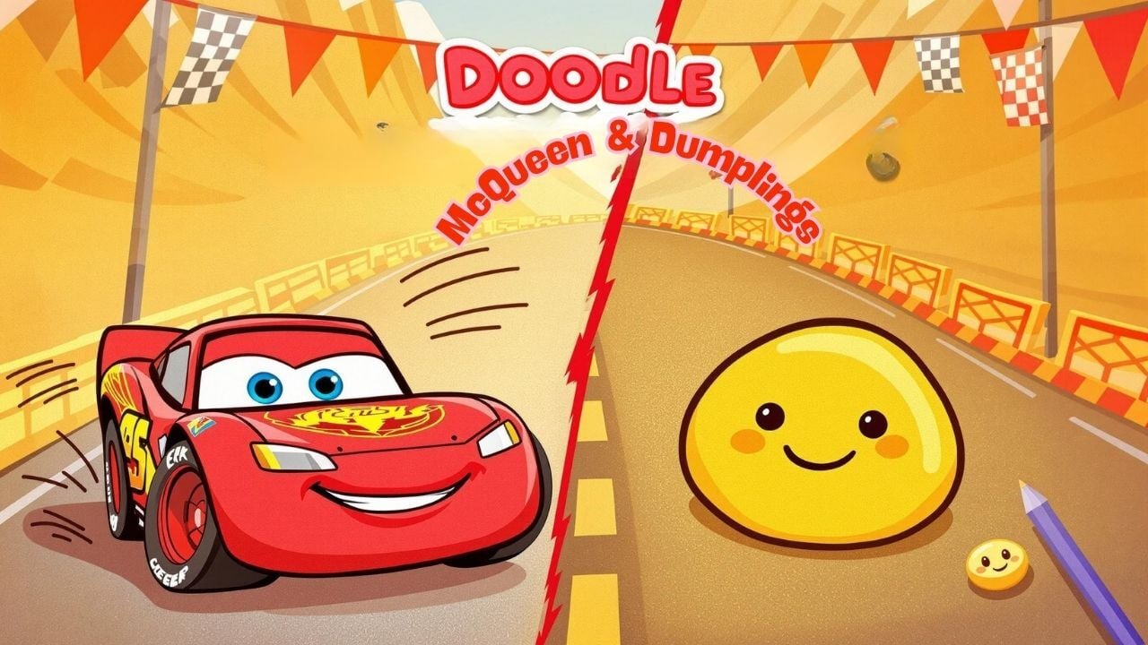 🖌️ Doodle, Dream & Discover: Drawing Lightning McQueen & Dumplings! 🚗🥟