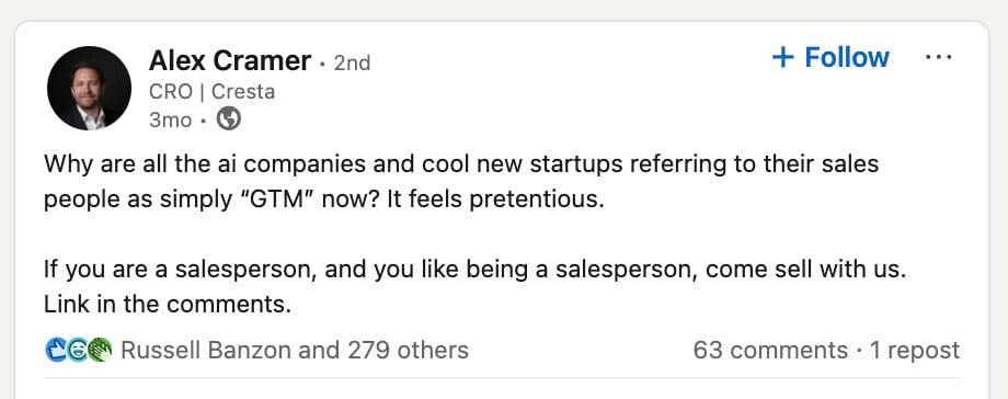 The Great Sales Title Evolution: From Sales Rep To "GTM"