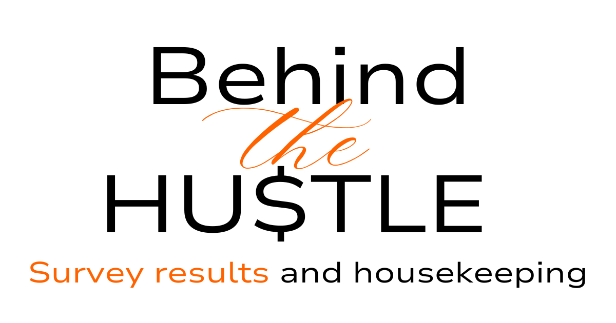 Survey Results, considering Community, and more