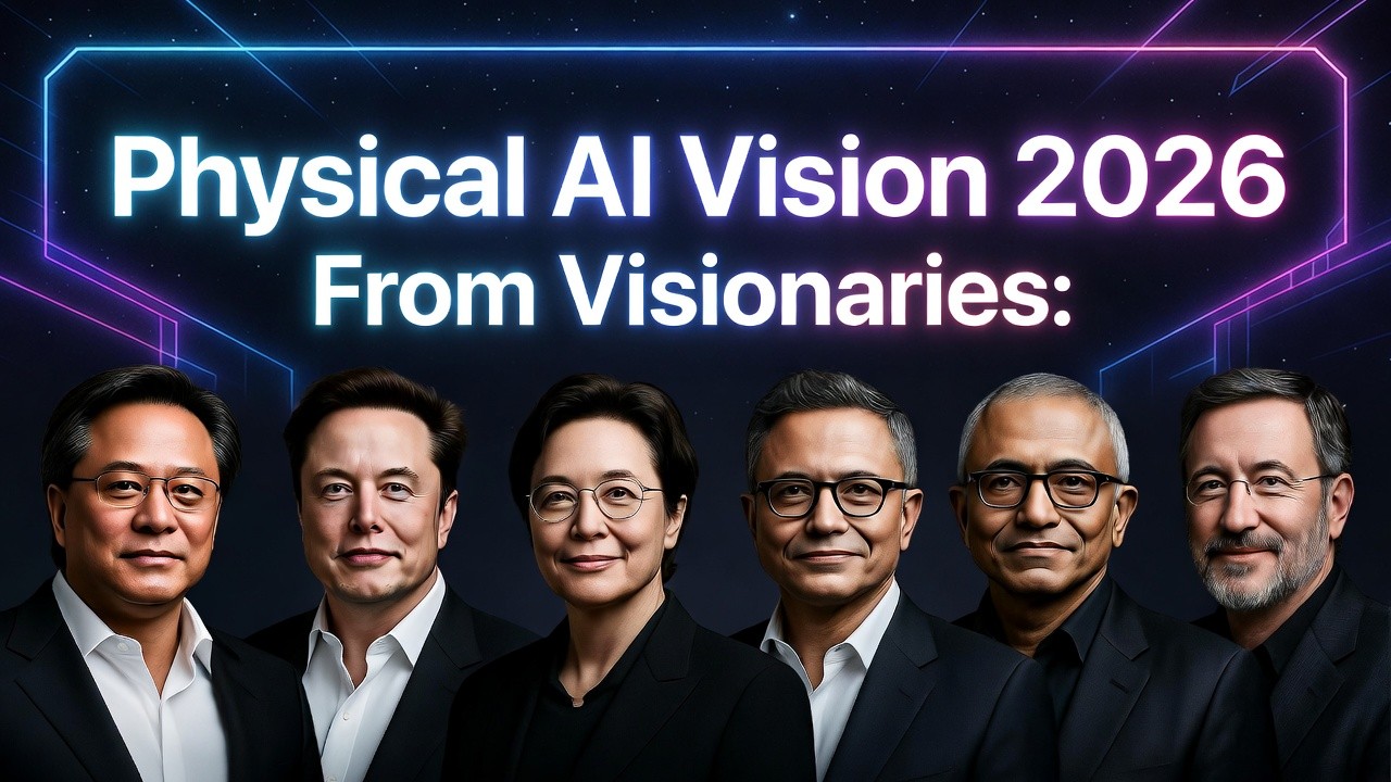 Physical AI Vision 2026 From Visionaries: Jensen Huang, Elon Musk, Lisa Su, Marc Andreessen, Satya Nadell, Roland Busch