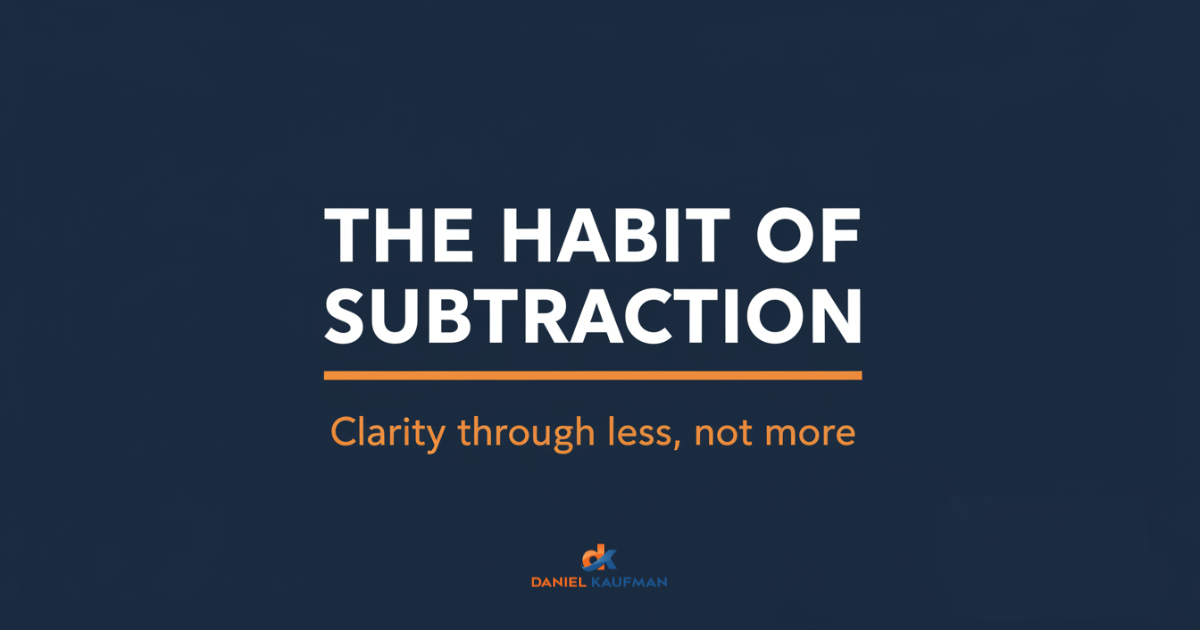 The Habit Of Subtraction