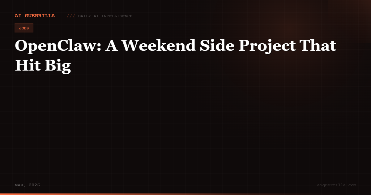OpenClaw: A Weekend Side Project That Hit Big