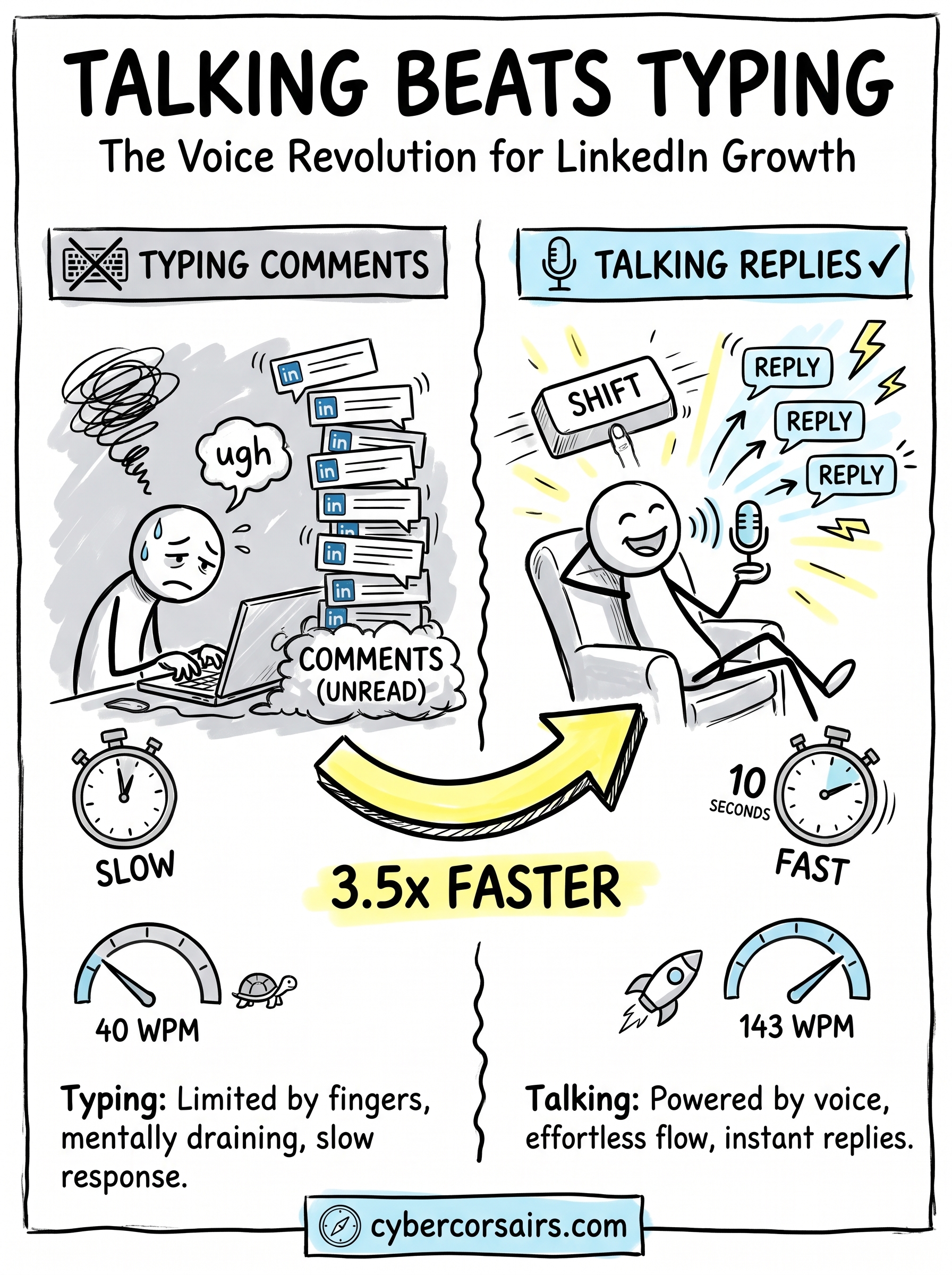 Stop typing replies start talking