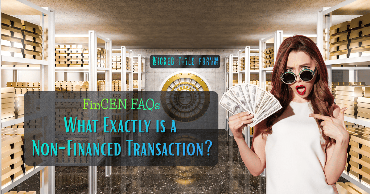 🐐 FinCEN RER FAQs: What Exactly is a Non-Financed Transaction?