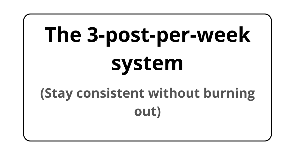 The 3-post-per-week system