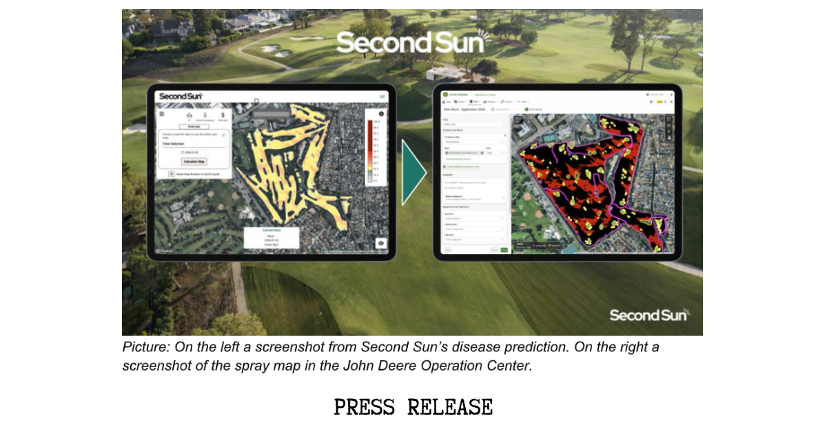 Second Sun and John Deere Enable Precision Disease Spraying on Golf Courses