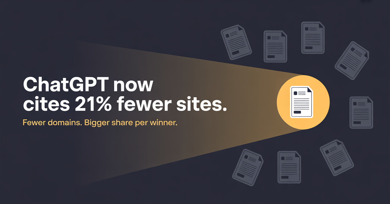ChatGPT cites 21% fewer sites now