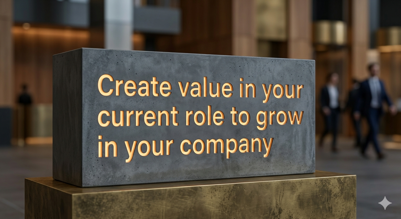 Create value in your current role to grow in your company