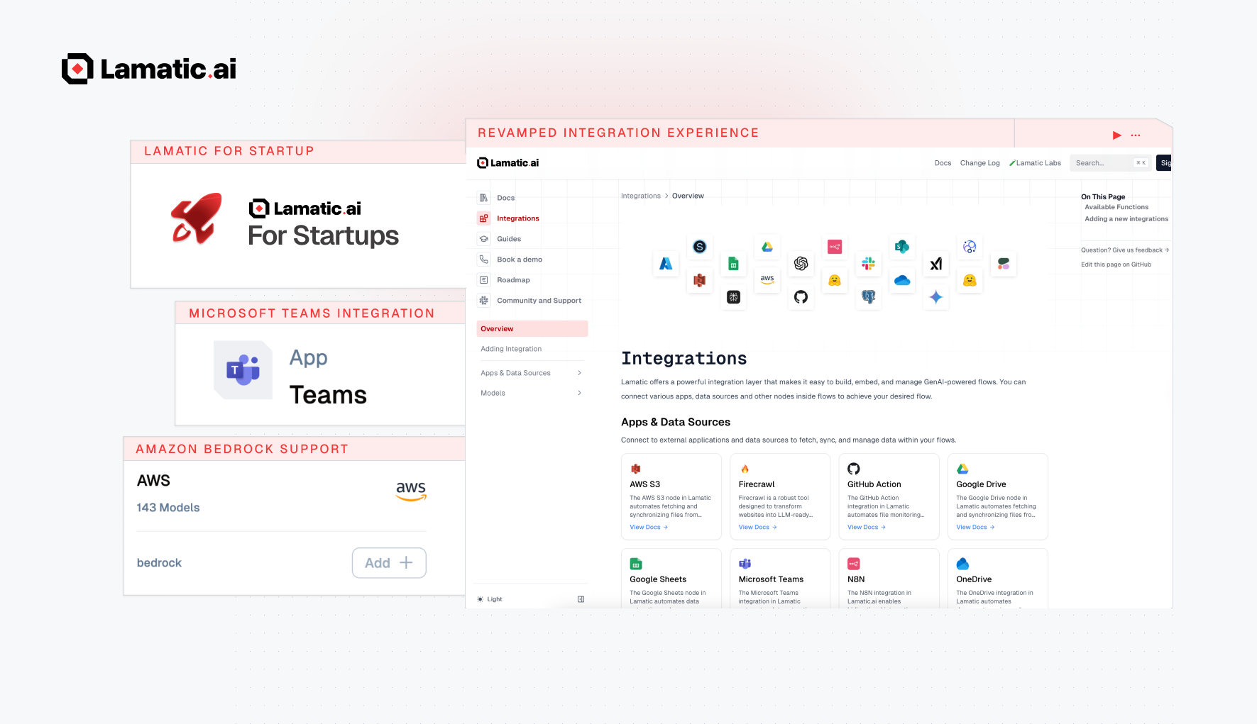 Teams Integration, New Integration Docs, Bedrock Models & Lamatic for Startups