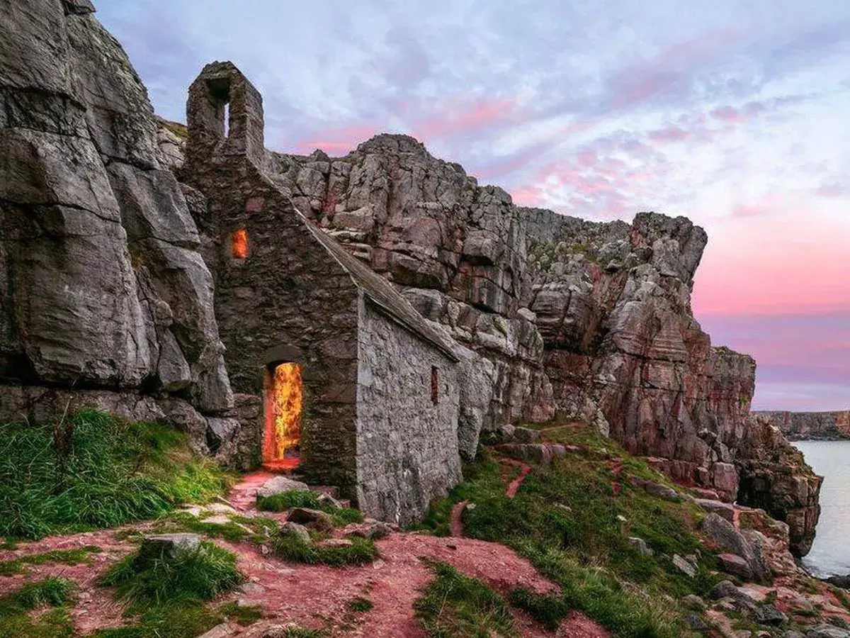The tiny Welsh chapel hidden in a sea cliff