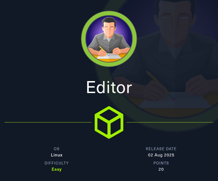 Editor Machine | HackTheBox