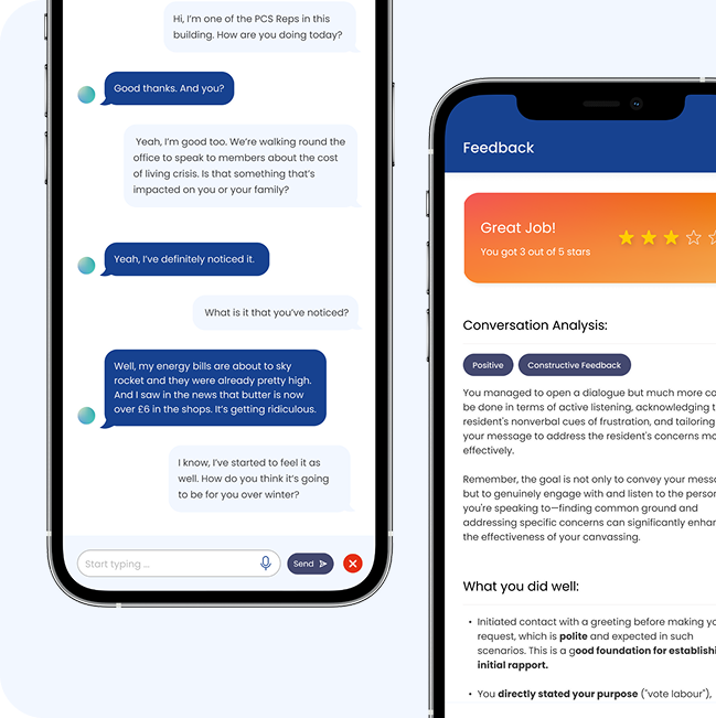 How PCS created an AI chatbot to support unions reps practice conversations to recruit new members
