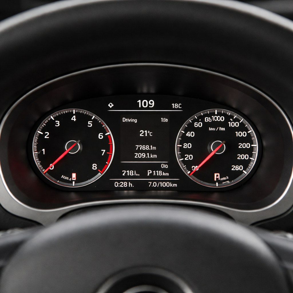 Car dashboard speedometer