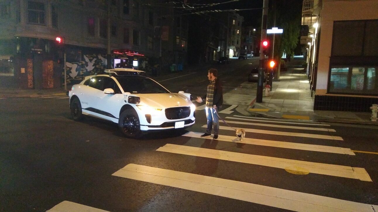 Self-Driving Car Almost Hits Pedestrian, So He Fights Back