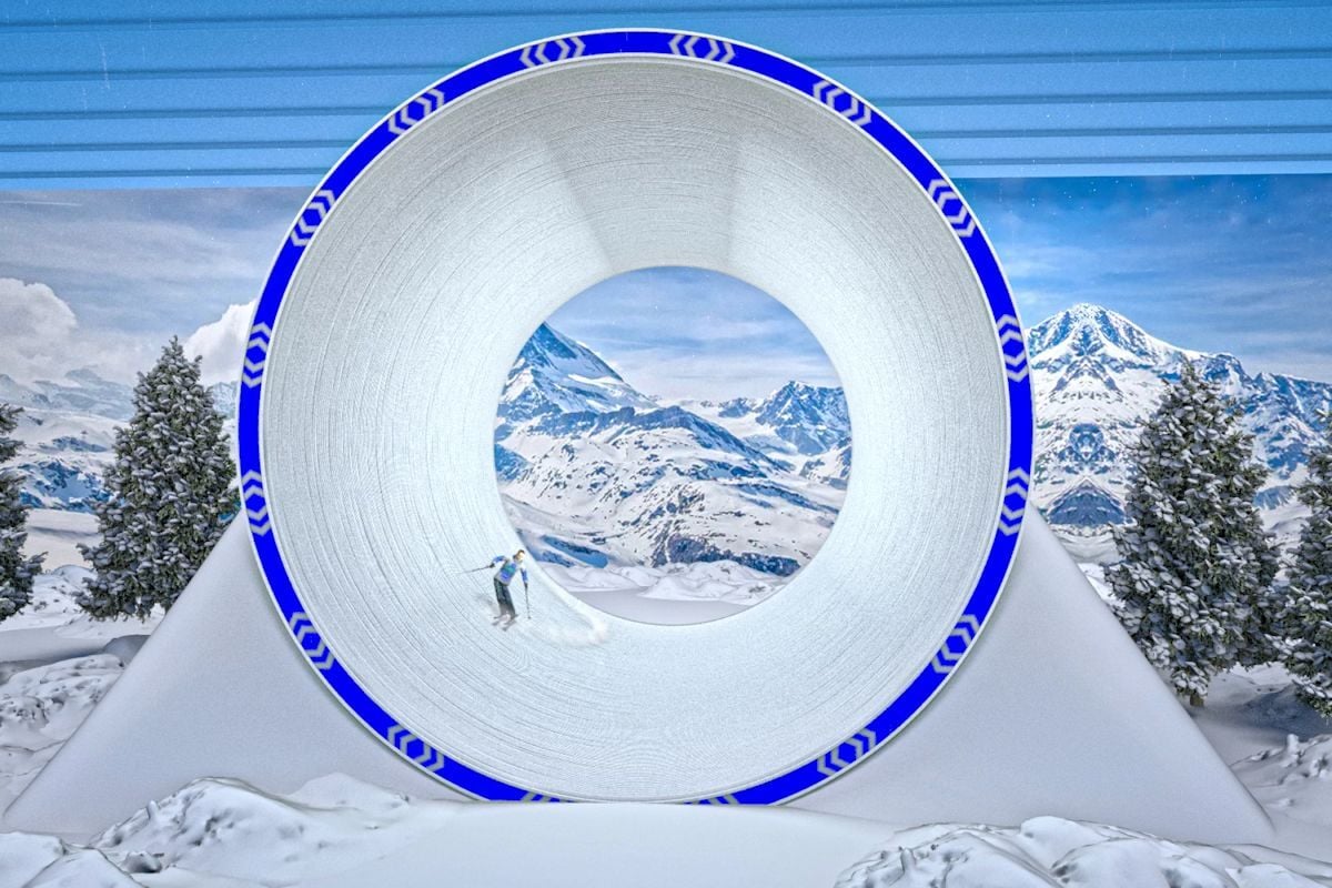 ⛷Skiing in a giant hamster wheel