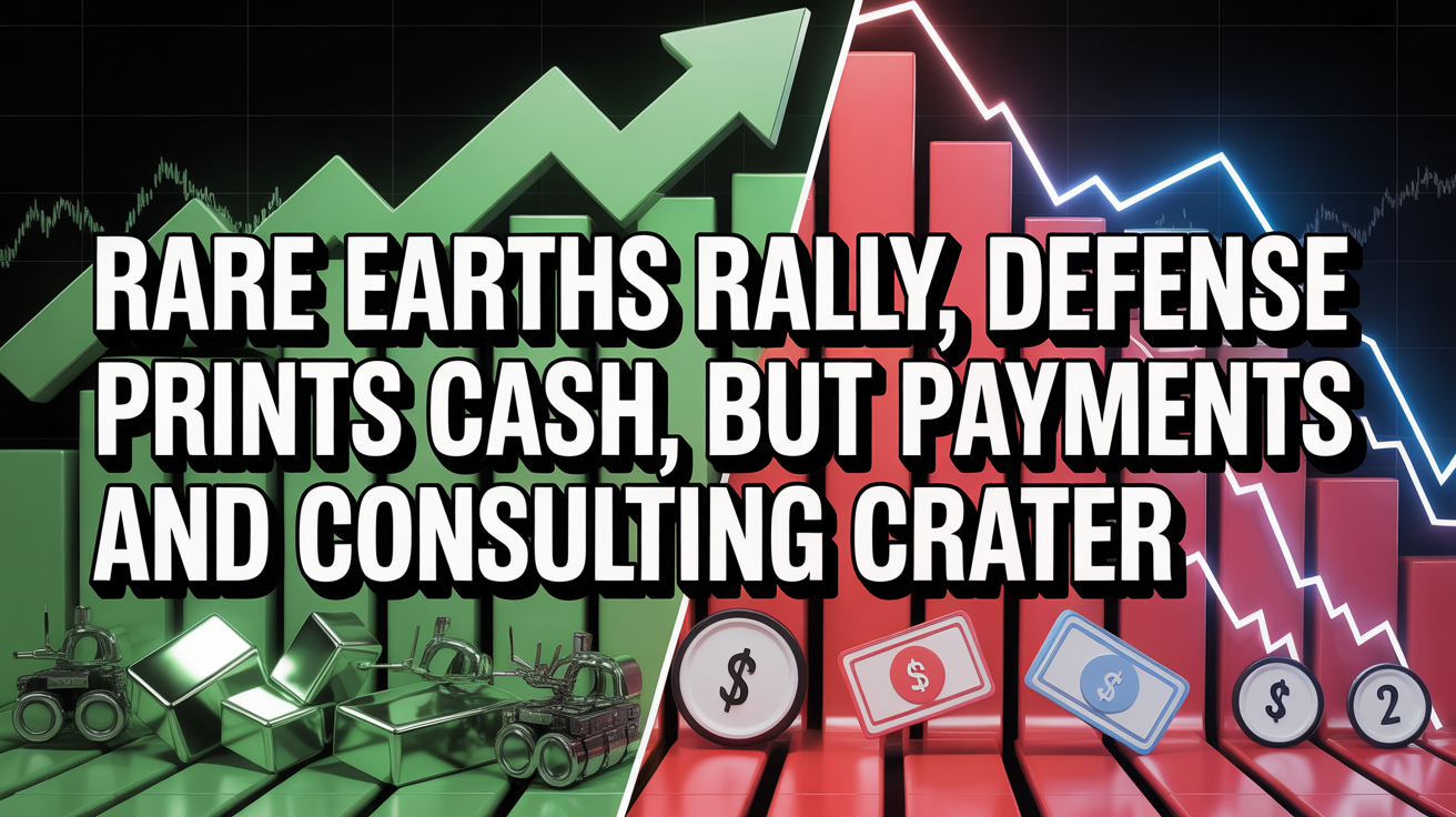 Rare Earths Rally, Defense Prints Cash, but Payments and Consulting Crater