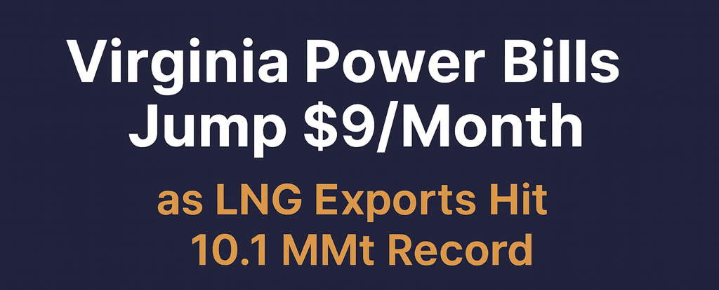 Virginia Power Bills Jump $9/Month as LNG Exports Hit Record