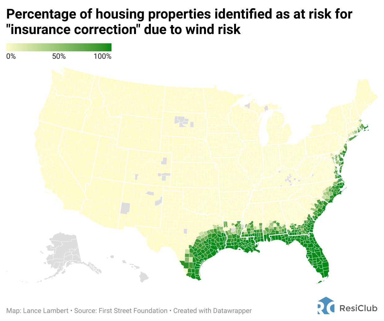 These 3 interactive maps show which counties are the most vulnerable to home insurance shocks