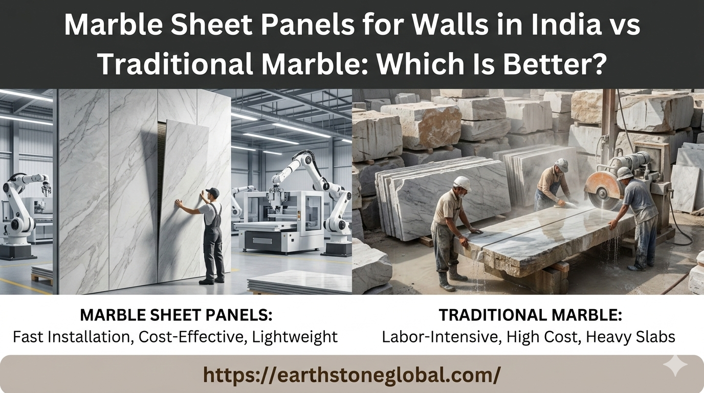 Marble Sheet Panels for Walls in India vs Traditional Marble: Which Is Better?