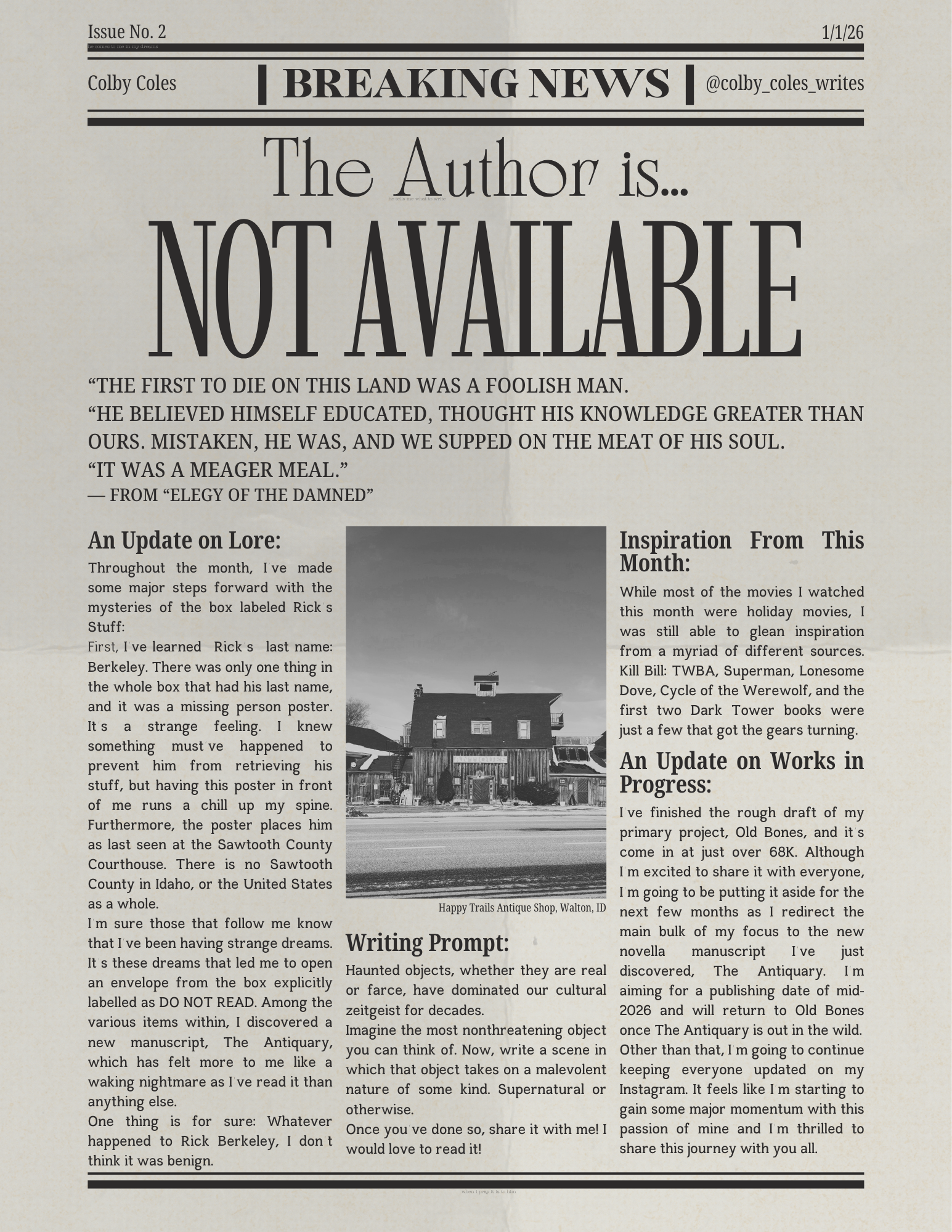 The Author is Not Available