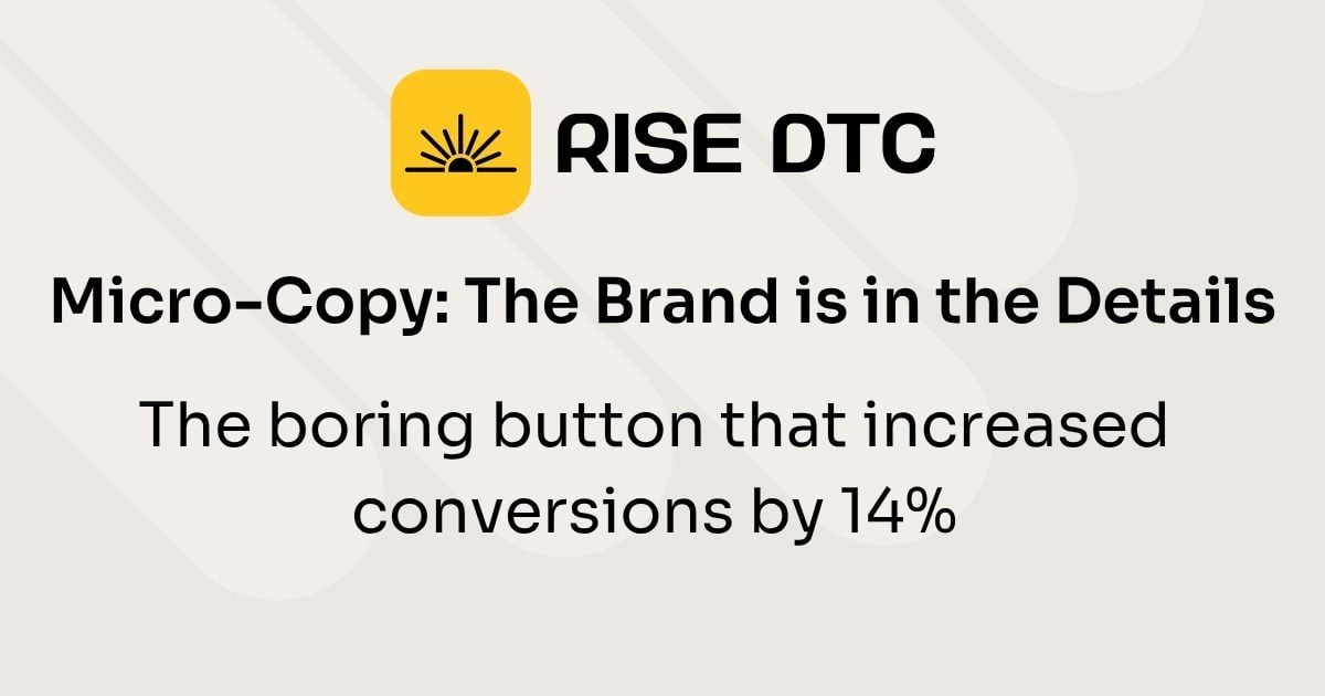 Micro-Copy: The Brand is in the Details