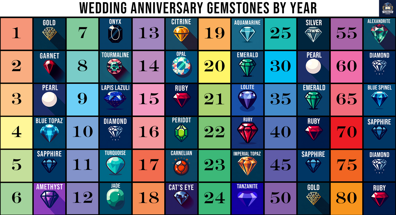 Wedding Anniversary Gemstone Milestones