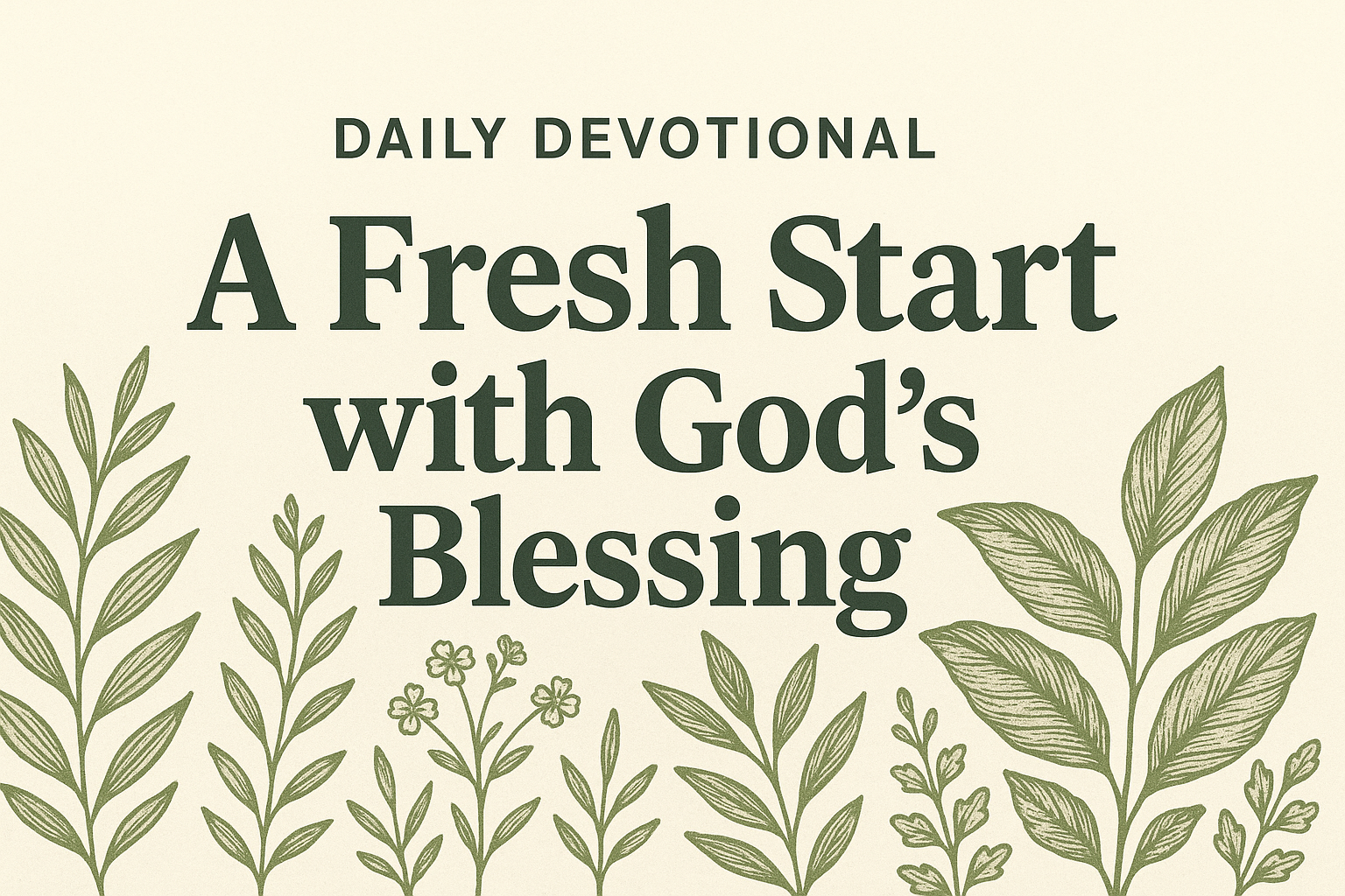 Daily Devotional: A Fresh Start with God’s Blessing
