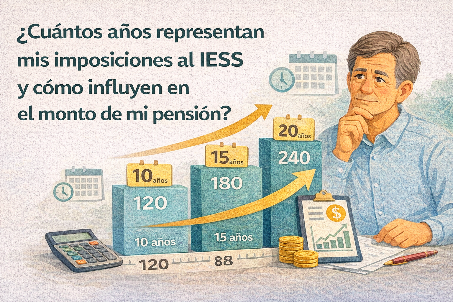 ¿Cuántos años representan mis imposiciones al IESS y cómo influyen en el monto de mi pensión? 🤔 