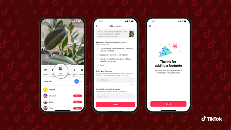 TikTok lança notas de rodapé contra fake news