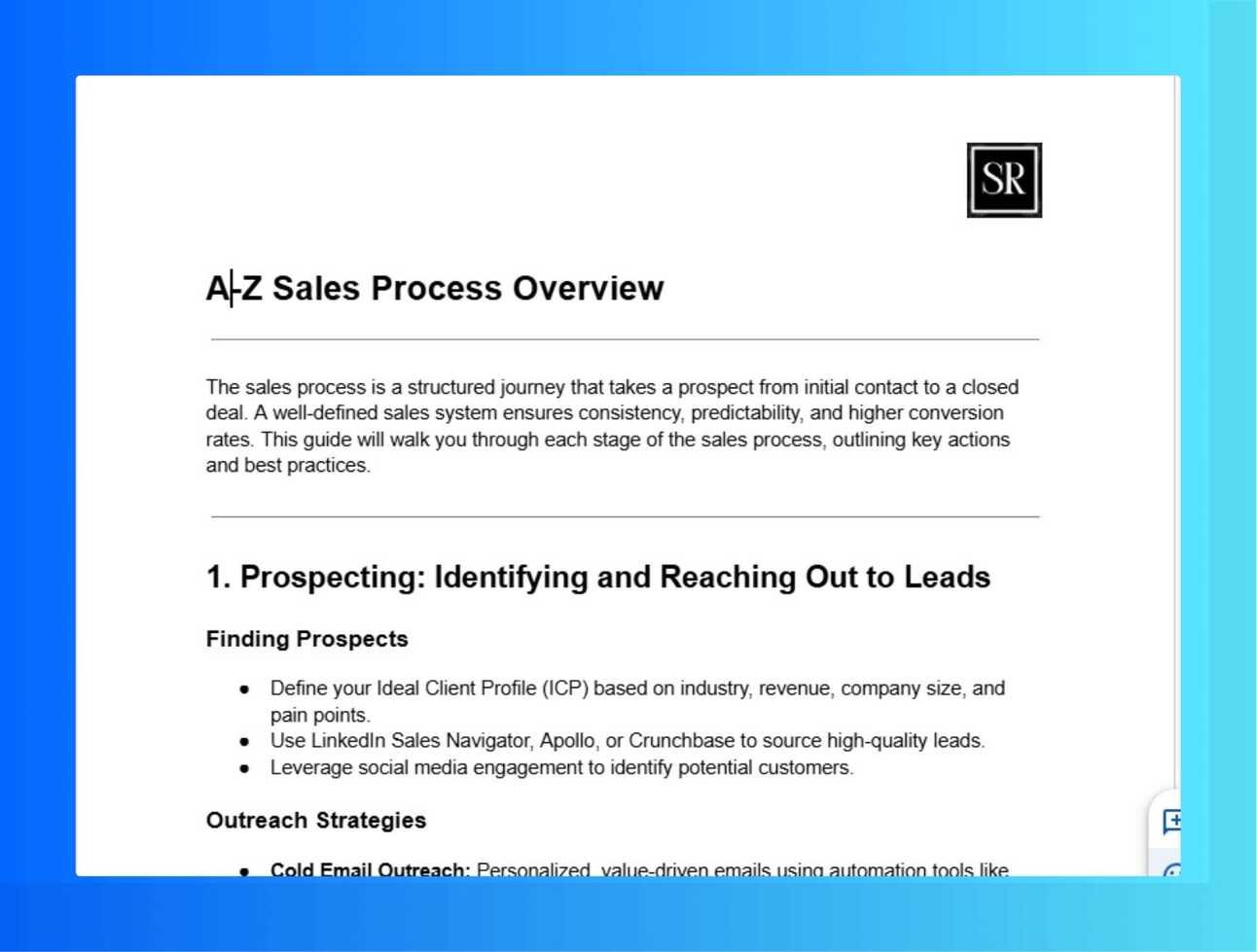 A-Z Sales Process Overview 