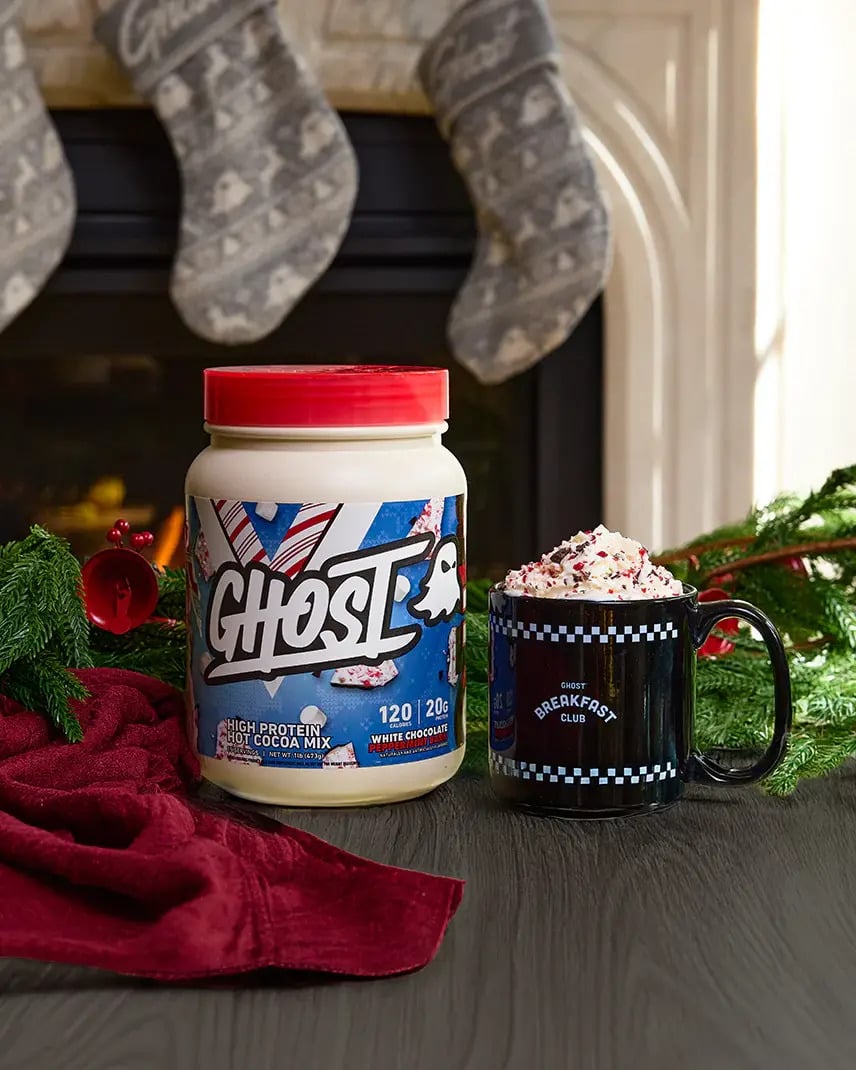 Ghost Turns Hot Cocoa Into Protein With White Chocolate Peppermint Bark