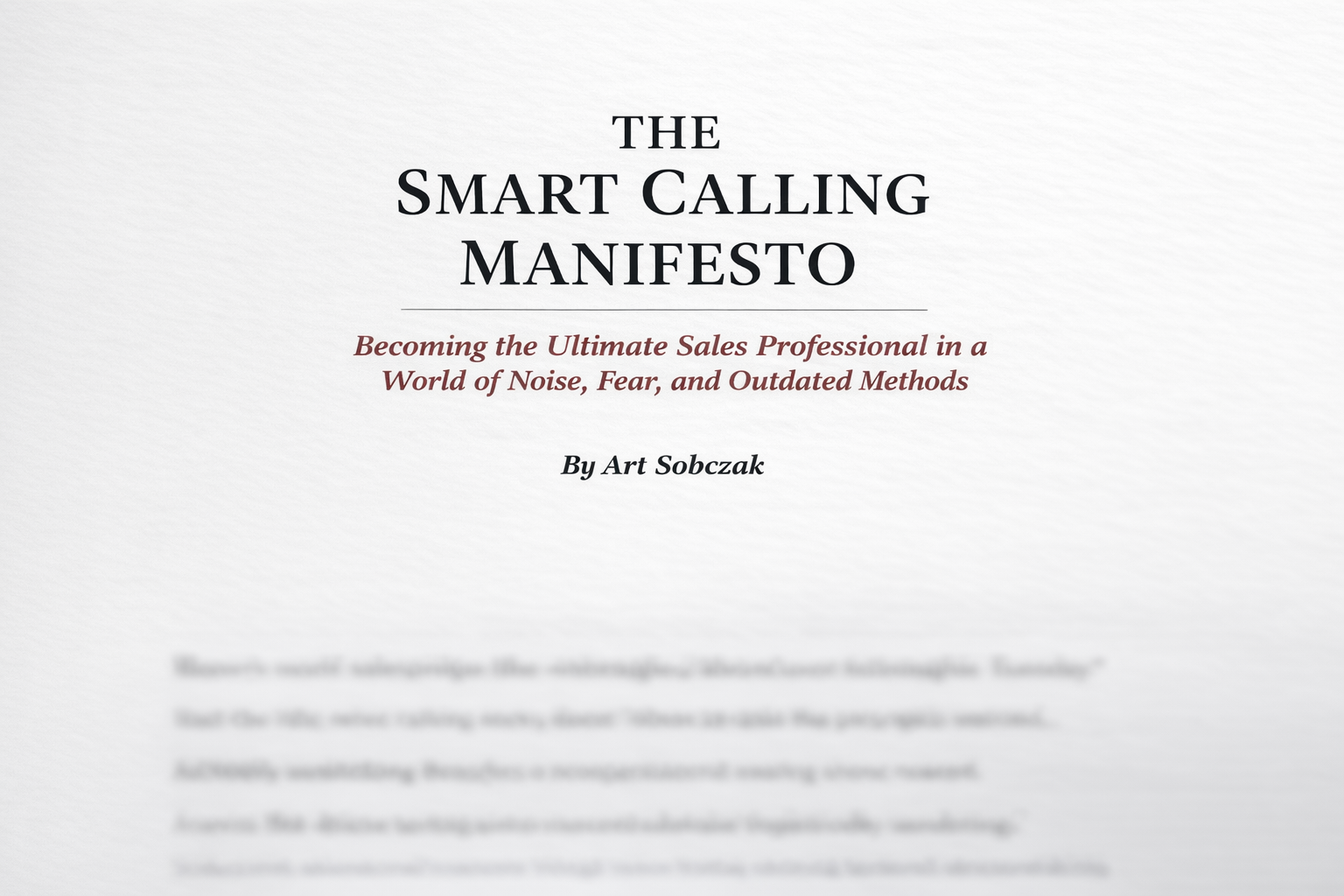 I Wrote a Manifesto. Here's Why Professional Salespeople Should Read It.