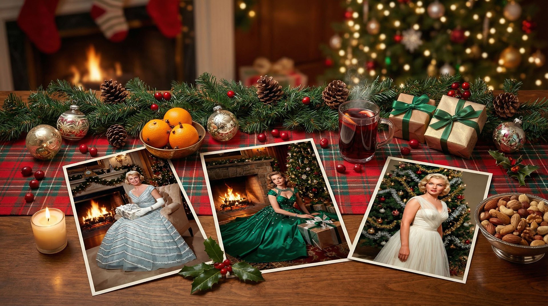 Old Hollywood Christmas Goddesses Wallpapers