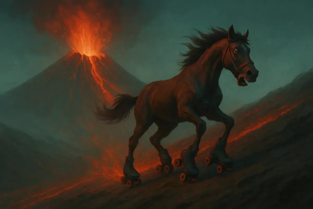 Horses with roller skates