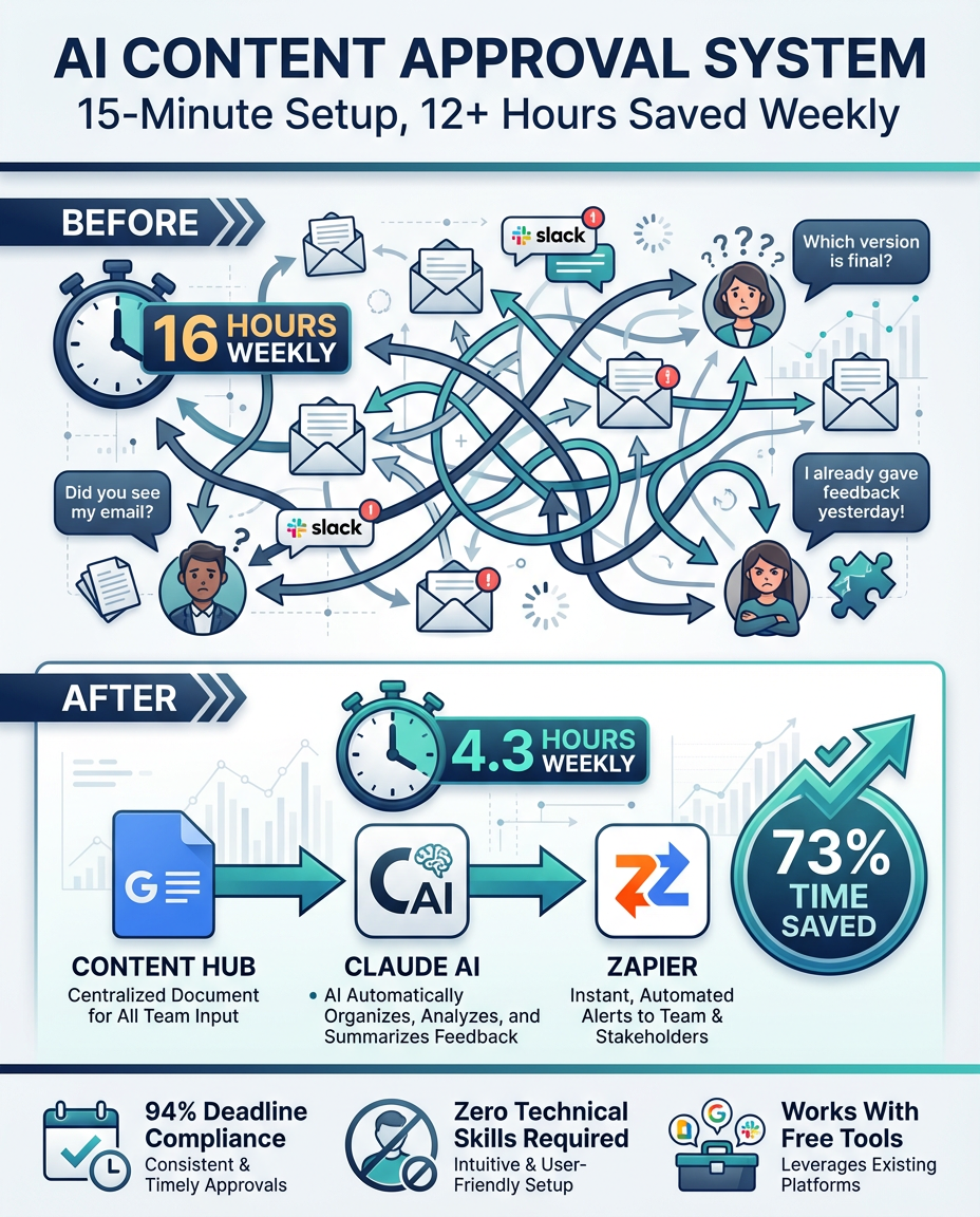 The 15-Minute AI System That Slashes Content Approval Time by 73%