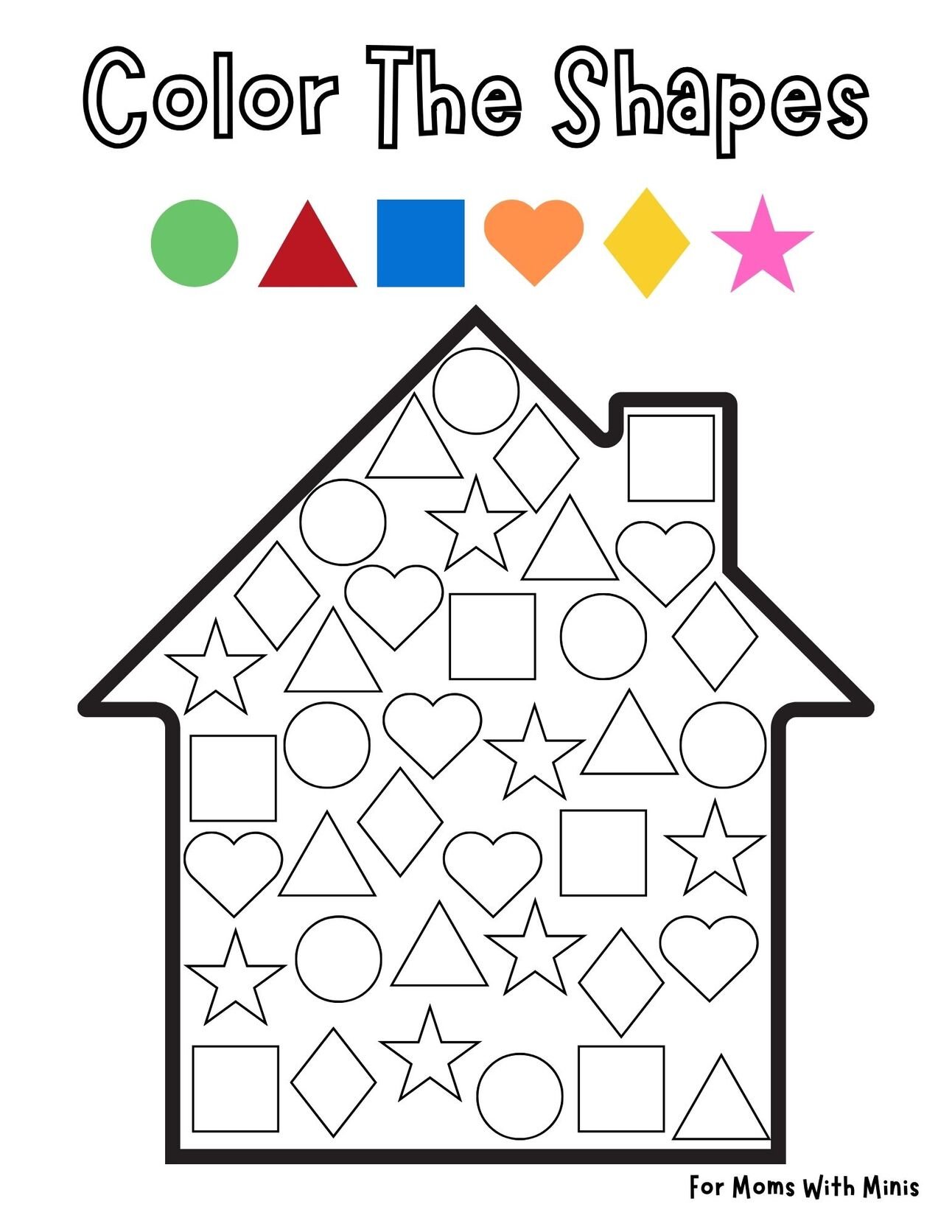 Color The Shapes In The House