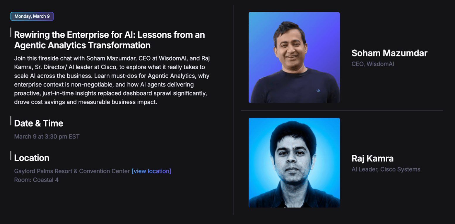 Win some cool swag. Wisdom AI's Federated Agentic Intelligence platform